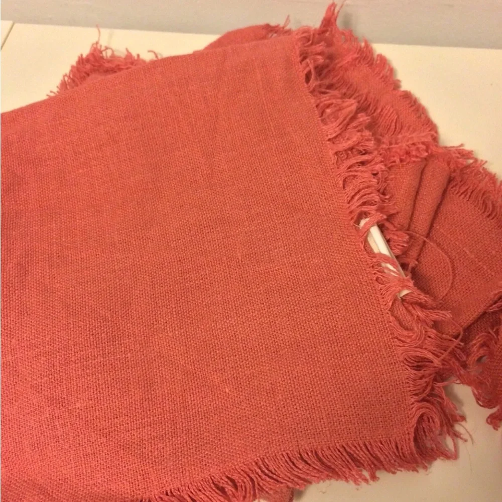 Serena & Lily square fringe placemats pink set of 5